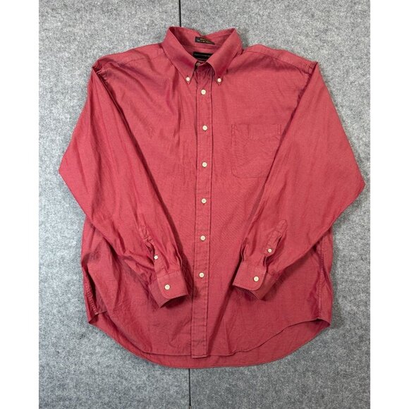 Alexander Julian Shirt Men's XL Burgundy 100% Cotton Pocket Button-Down Oxford - Picture 1 of 7
